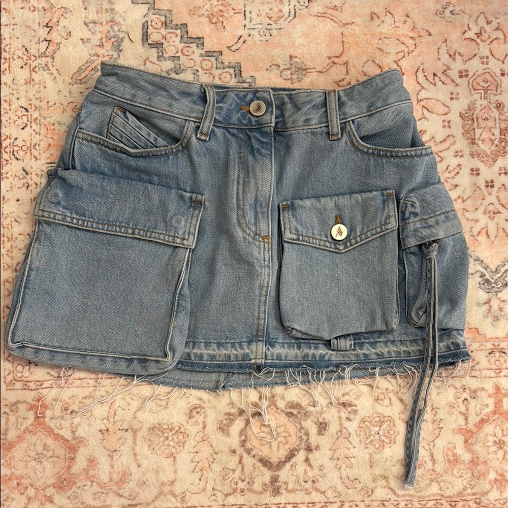 The Attico Denim Mini Skirt with Pockets